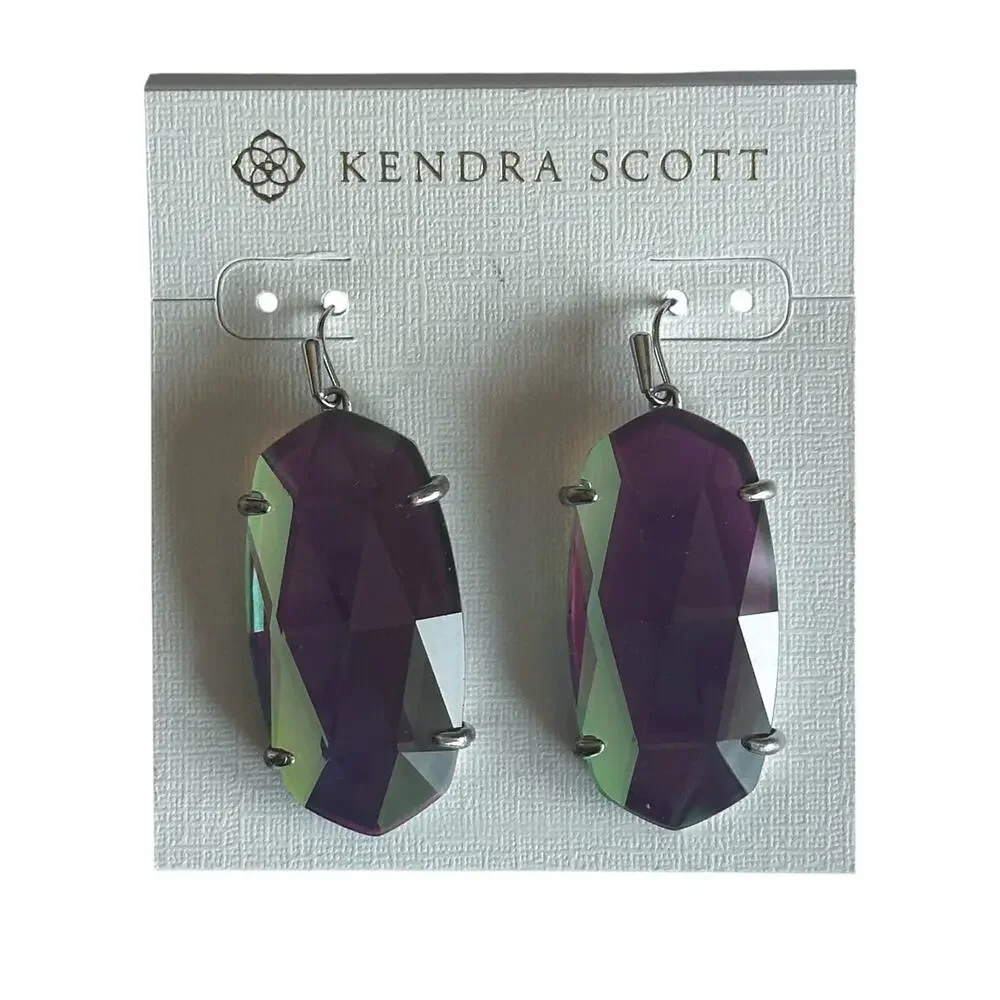 Kendra Scott Esme Drop Earrings Dichroic Glass ~ Bag & Box Included